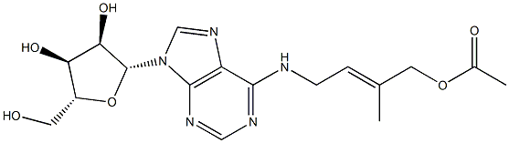 N-[(E)-3-Methyl-4-acetoxy-2-butenyl]adenosine 구조식 이미지