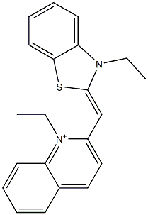 1-Ethyl-2-(3-ethyl-2,3-dihydrobenzothiazole-2-ylidenemethyl)quinolinium 구조식 이미지