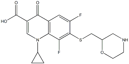 7-[(Morpholin-2-yl)methyl]thio-1-cyclopropyl-6,8-difluoro-1,4-dihydro-4-oxoquinoline-3-carboxylic acid Structure