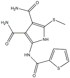 2-[(2-Thienylcarbonyl)amino]-5-[methylthio]-1H-pyrrole-3,4-dicarboxamide Structure