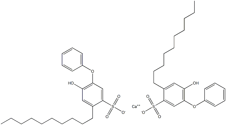 Bis(6-hydroxy-4-decyl[oxybisbenzene]-3-sulfonic acid)calcium salt Structure