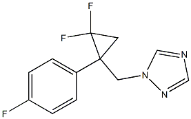 1-[[1-(4-Fluorophenyl)-2,2-difluorocyclopropyl]methyl]-1H-1,2,4-triazole 구조식 이미지