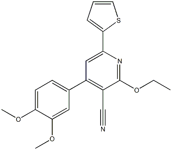 2-Ethoxy-4-(3,4-dimethoxyphenyl)-6-(2-thienyl)pyridine-3-carbonitrile Structure