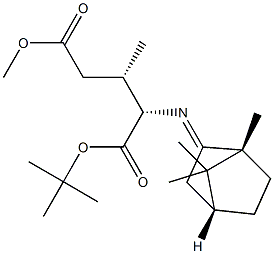 (2S,3S)-2-[[(1R,4R)-Bornan-2-ylidene]amino]-3-methylglutaric acid 1-tert-butyl 5-methyl ester Structure