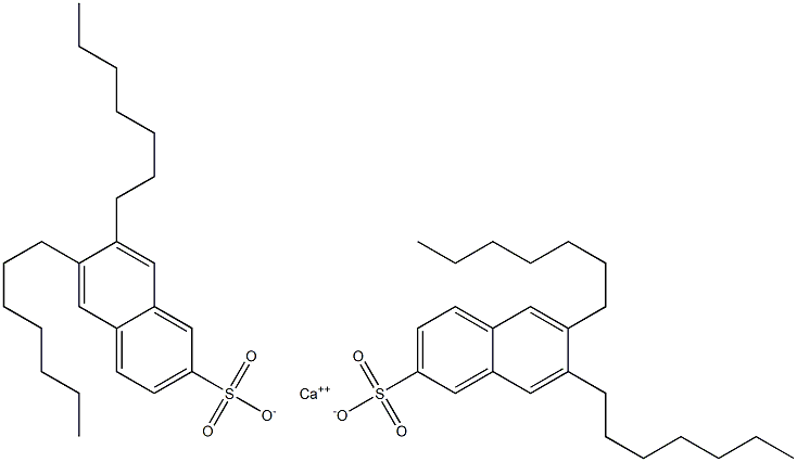 Bis(6,7-diheptyl-2-naphthalenesulfonic acid)calcium salt Structure