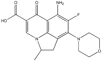 2-Methyl-6-amino-7-fluoro-8-morpholino-1,2-dihydro-5-oxo-5H-2a-azaacenaphthylene-4-carboxylic acid Structure