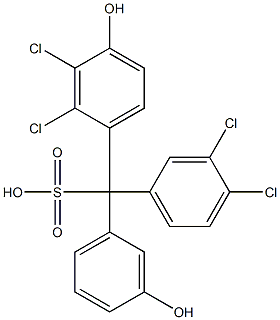 (3,4-Dichlorophenyl)(2,3-dichloro-4-hydroxyphenyl)(3-hydroxyphenyl)methanesulfonic acid 구조식 이미지