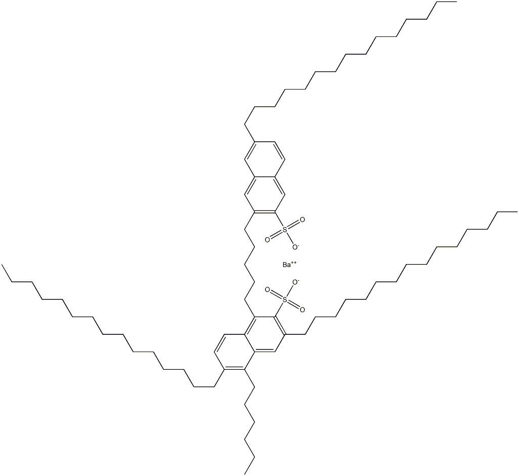 Bis(3,6-dipentadecyl-2-naphthalenesulfonic acid)barium salt Structure