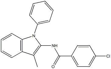 N-(1-Phenyl-3-methyl-1H-indol-2-yl)-4-chlorobenzamide 구조식 이미지