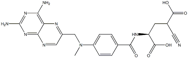 (2S)-2-[4-[N-(2,4-Diamino-6-pteridinylmethyl)-N-methylamino]benzoylamino]-4-cyanoglutaric acid Structure