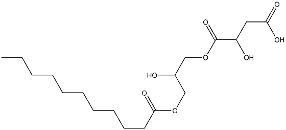 2-Hydroxybutanedioic acid hydrogen 1-[2-hydroxy-3-(undecanoyloxy)propyl] ester 구조식 이미지