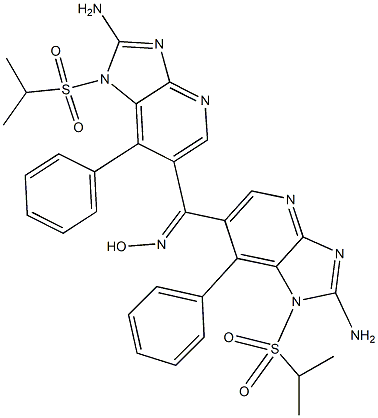 Phenyl[2-amino-1-(isopropylsulfonyl)-1H-imidazo[4,5-b]pyridin-6-yl] ketone oxime 구조식 이미지