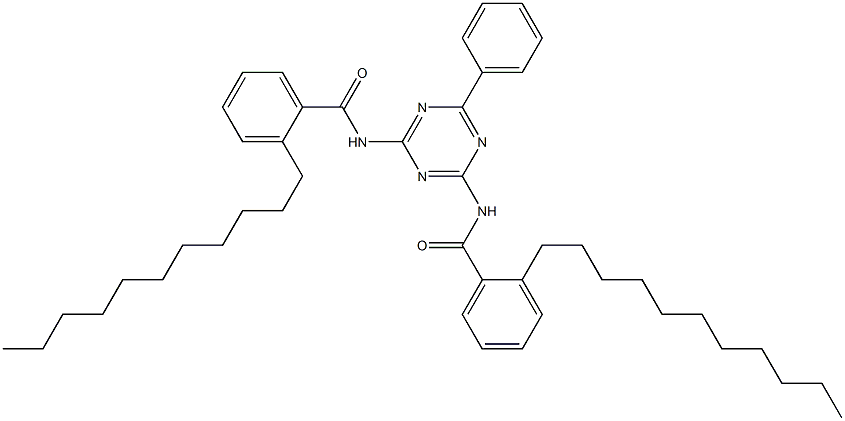 N,N'-(6-Phenyl-1,3,5-triazine-2,4-diyl)bis(2-undecylbenzamide) 구조식 이미지