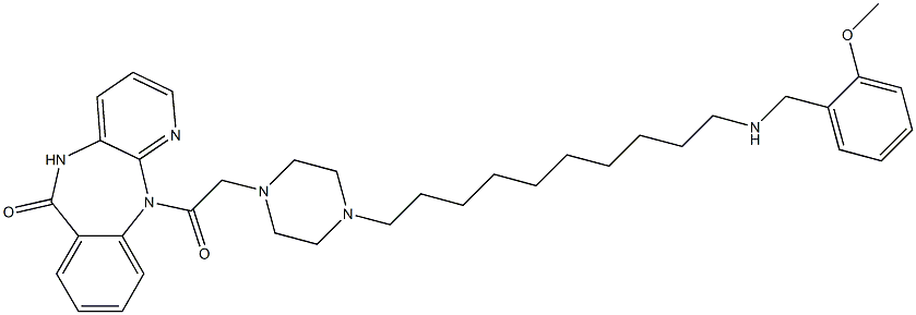 5,11-Dihydro-11-[[4-[10-(2-methoxybenzylamino)decyl]-1-piperazinyl]acetyl]-6H-pyrido[2,3-b][1,4]benzodiazepin-6-one Structure