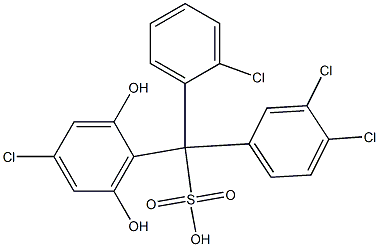 (2-Chlorophenyl)(3,4-dichlorophenyl)(4-chloro-2,6-dihydroxyphenyl)methanesulfonic acid 구조식 이미지