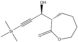 (3S)-3-[(S)-1-Hydroxy-3-trimethylsilyl-2-propyn-1-yl]tetrahydrooxepin-2(3H)-one 구조식 이미지