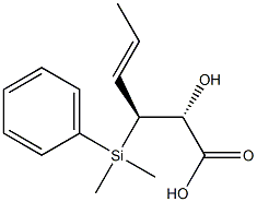 (2R,3S,4E)-2-Hydroxy-3-[dimethyl(phenyl)silyl]-4-hexenoic acid 구조식 이미지