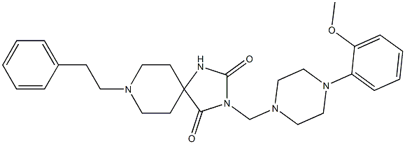 8-Phenethyl-3-[[4-(2-methoxyphenyl)piperazino]methyl]-1,3,8-triazaspiro[4.5]decane-2,4-dione Structure