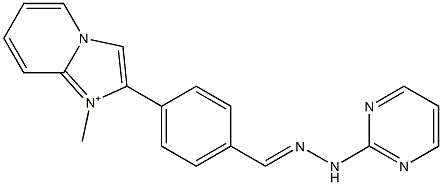 1-Methyl-2-[4-[[2-(2-pyrimidinyl)hydrazono]methyl]phenyl]imidazo[1,2-a]pyridine-1-ium Structure