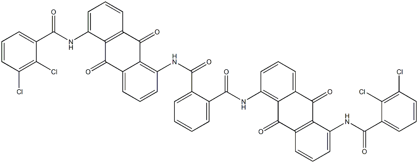 N,N'-Bis[5-(2,3-dichlorobenzoylamino)-9,10-dihydro-9,10-dioxoanthracen-1-yl]phthalamide 구조식 이미지