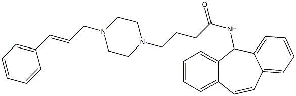 4-[4-(3-Phenyl-2-propenyl)-1-piperazinyl]-N-(5H-dibenzo[a,d]cyclohepten-5-yl)butyramide 구조식 이미지