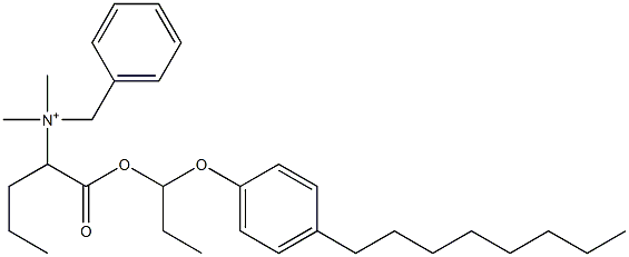 N,N-Dimethyl-N-benzyl-N-[1-[[1-(4-octylphenyloxy)propyl]oxycarbonyl]butyl]aminium 구조식 이미지