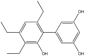 3',4',6'-Triethyl-1,1'-biphenyl-2',3,5-triol 구조식 이미지