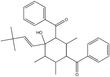 2,4-Dibenzoyl-3,5,6-trimethyl-1-[(E)-3,3-dimethyl-1-butenyl]-1-cyclohexanol 구조식 이미지
