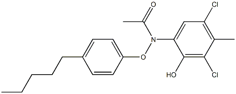 2-(4-Pentylphenoxyacetylamino)-4,6-dichloro-5-methylphenol 구조식 이미지
