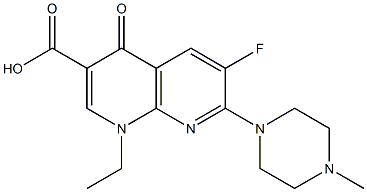 1-Ethyl-4-oxo-6-fluoro-7-(4-methylpiperazin-1-yl)-1,4-dihydro-1,8-naphthyridine-3-carboxylic acid 구조식 이미지