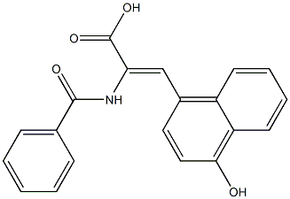 (Z)-2-Benzoylamino-3-(4-hydroxy-1-naphthalenyl)acrylic acid 구조식 이미지