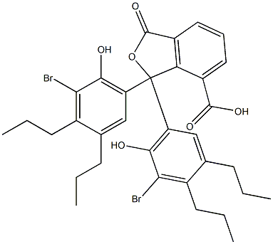 1,1-Bis(5-bromo-6-hydroxy-3,4-dipropylphenyl)-1,3-dihydro-3-oxoisobenzofuran-7-carboxylic acid Structure
