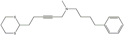 5-(1,3-Dithian-2-yl)-N-methyl-N-(4-phenylbutyl)-2-pentyn-1-amine 구조식 이미지