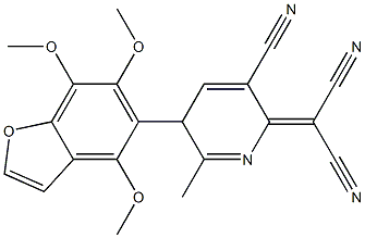 4,6,7-Trimethoxy-5-[[2-methyl-5-cyano-3,6-dihydro-6-(dicyanomethylene)pyridin]-3-yl]benzofuran Structure
