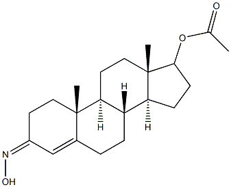 3-(Hydroxyimino)androst-4-en-17-ol 17-acetate 구조식 이미지