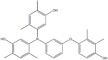 N,N-Bis(5-hydroxy-2,4-dimethylphenyl)-3-(4-hydroxy-2,3-dimethylphenoxy)benzenamine 구조식 이미지