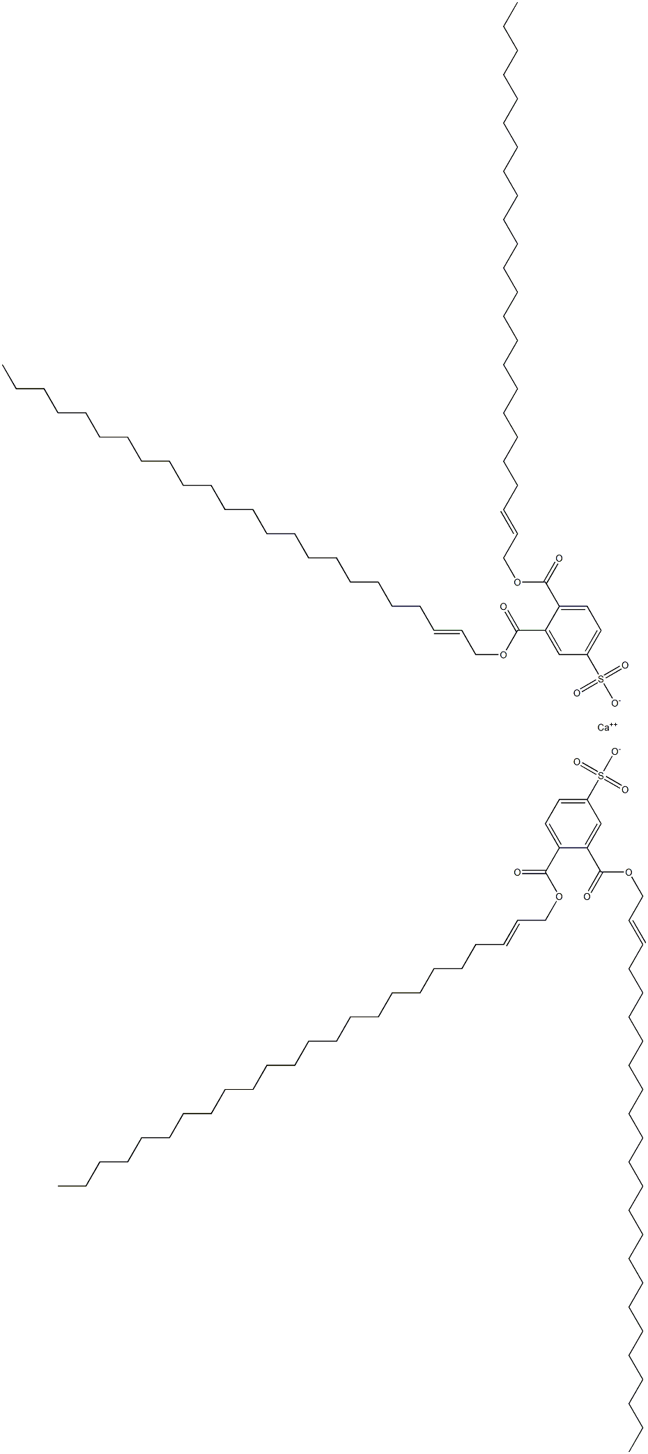 Bis[3,4-di(2-tetracosenyloxycarbonyl)benzenesulfonic acid]calcium salt Structure