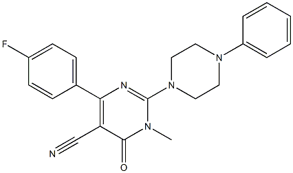 2-(4-Phenylpiperazin-1-yl)-3-methyl-4-oxo-6-(4-fluorophenyl)-3,4-dihydropyrimidine-5-carbonitrile Structure