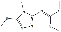 (4-Methyl-3-methylthio-4H-1,2,4-triazol-5-yl)imidodithiocarbonic acid dimethyl ester 구조식 이미지