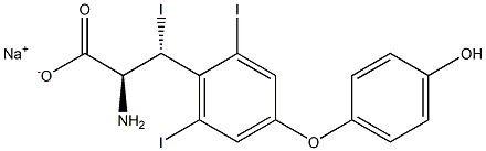 (2S,3R)-2-Amino-3-[4-(4-hydroxyphenoxy)-2,6-diiodophenyl]-3-iodopropanoic acid sodium salt Structure