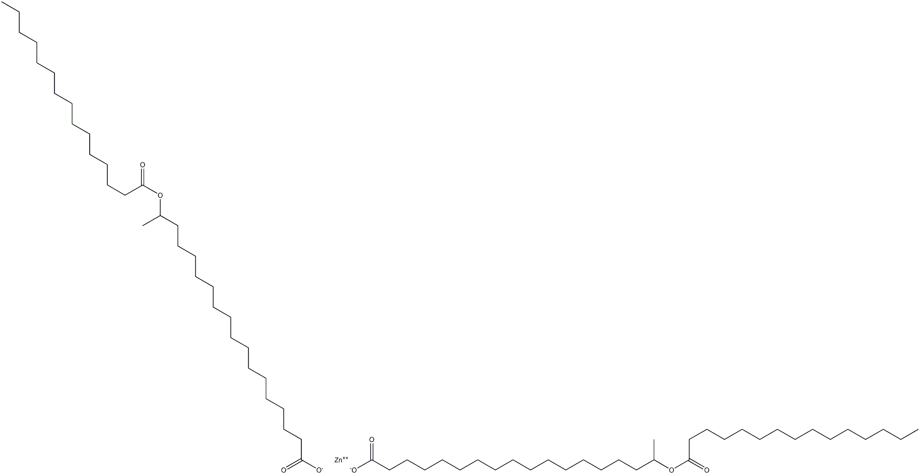 Bis(17-pentadecanoyloxyoctadecanoic acid)zinc salt Structure