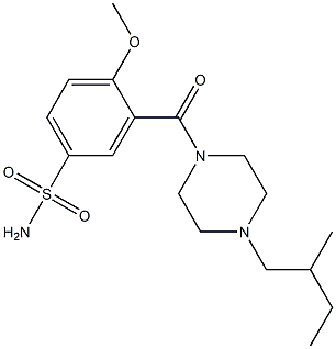 4-Methoxy-3-[[4-(2-methylbutyl)piperazino]carbonyl]benzenesulfonamide Structure