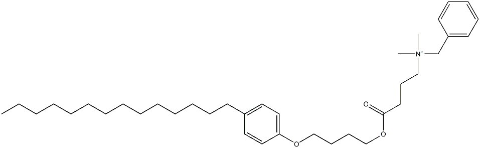 N,N-Dimethyl-N-benzyl-N-[3-[[4-(4-tetradecylphenyloxy)butyl]oxycarbonyl]propyl]aminium 구조식 이미지