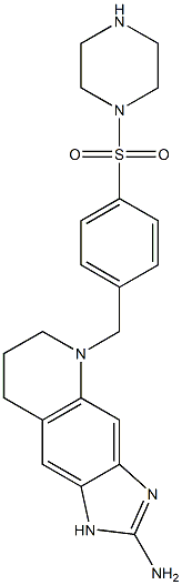 5,6,7,8-Tetrahydro-2-amino-5-[4-(1-piperazinylsulfonyl)benzyl]-1H-imidazo[4,5-g]quinoline 구조식 이미지