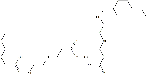 Bis[3-[N-[2-[N-(2-hydroxy-1-heptenyl)amino]ethyl]amino]propionic acid]calcium salt 구조식 이미지