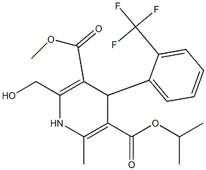 4-(2-Trifluoromethylphenyl)-2-hydroxymethyl-6-methyl-1,4-dihydropyridine-3,5-dicarboxylic acid 3-methyl 5-isopropyl ester Structure
