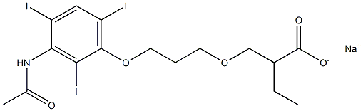 2-[[3-(3-Acetylamino-2,4,6-triiodophenoxy)propoxy]methyl]butyric acid sodium salt Structure