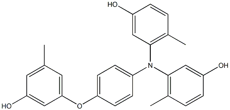 N,N-Bis(3-hydroxy-6-methylphenyl)-4-(3-hydroxy-5-methylphenoxy)benzenamine 구조식 이미지