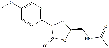 (5R)-5-Acetylaminomethyl-3-[4-methoxyphenyl]oxazolidin-2-one Structure