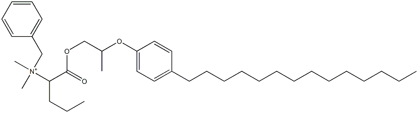 N,N-Dimethyl-N-benzyl-N-[1-[[2-(4-tetradecylphenyloxy)propyl]oxycarbonyl]butyl]aminium 구조식 이미지